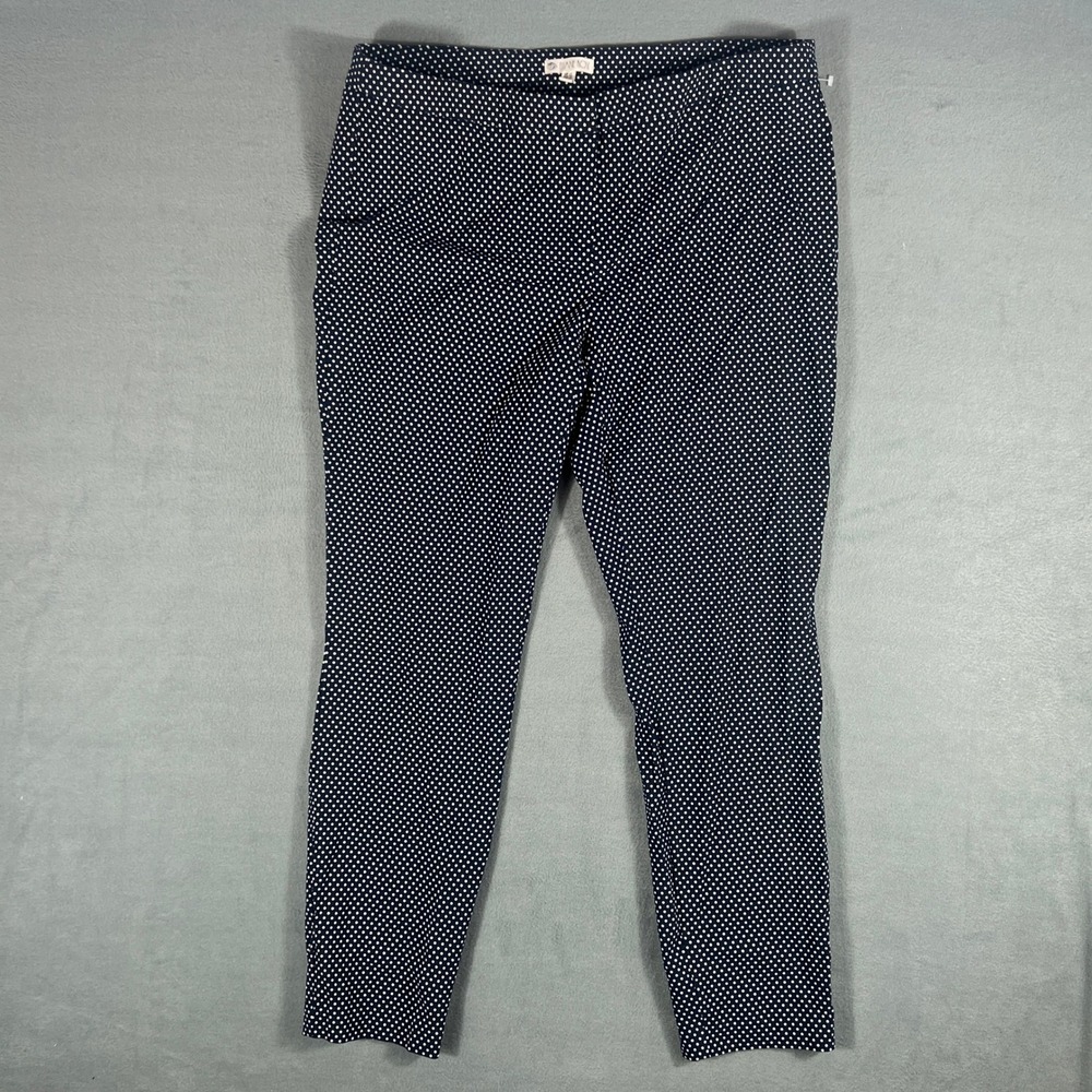 Eliane Rose Womens Pants Size US 16 Navy Polka Dot Slim Ankle Side Zip Stretch